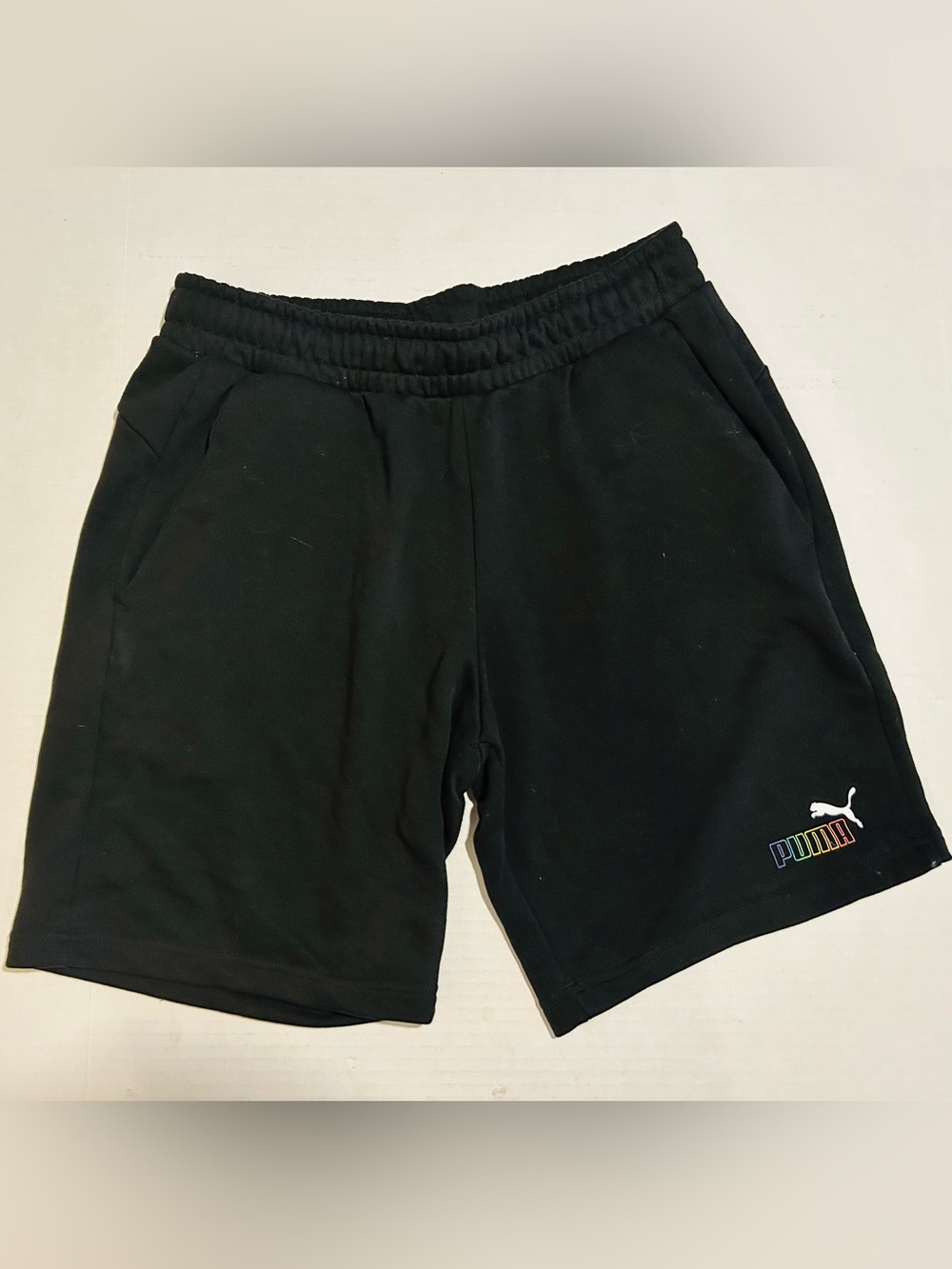 Puma Pride Love Wins 8.5" Lounge Shorts Men's L Athletic Sweat Shorts Rainbow